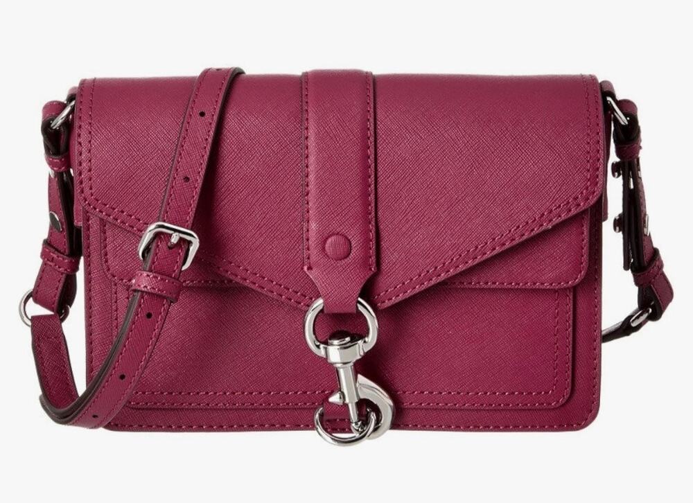 Rebecca Minkoff Hudson Moto Mini Handbag Red Burgundy